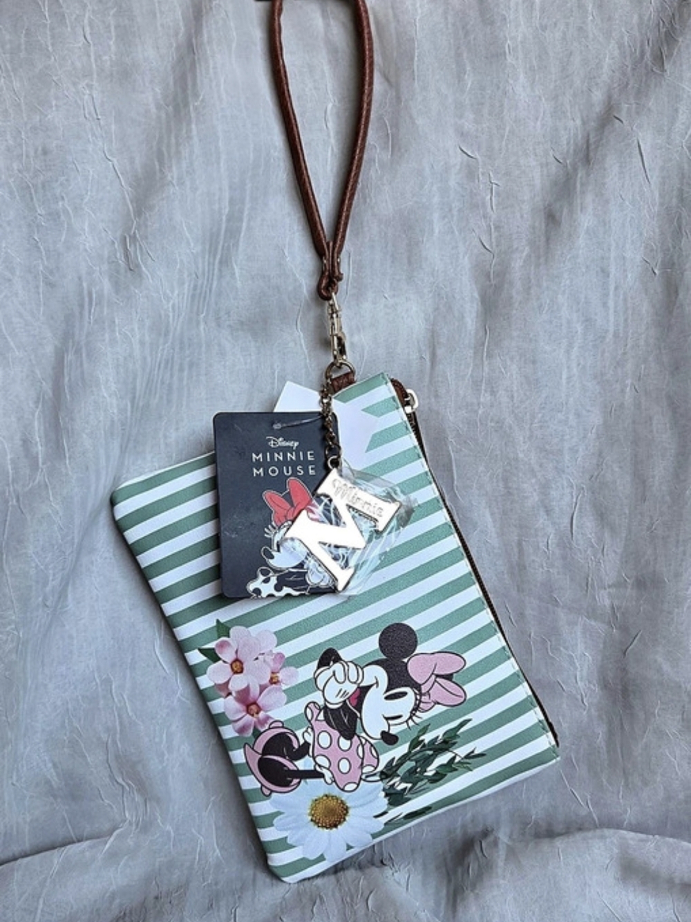 Disney Minnie Mouse Striped Mini Bag Green & White